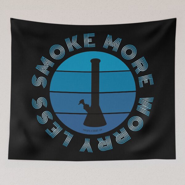 Item preview, Retro Vintage Sunset Blue Bong-Smoke more worry less  designed and sold by YomeHayin.