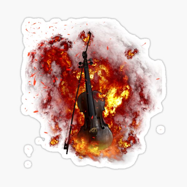 Burning Violin Items Sticker