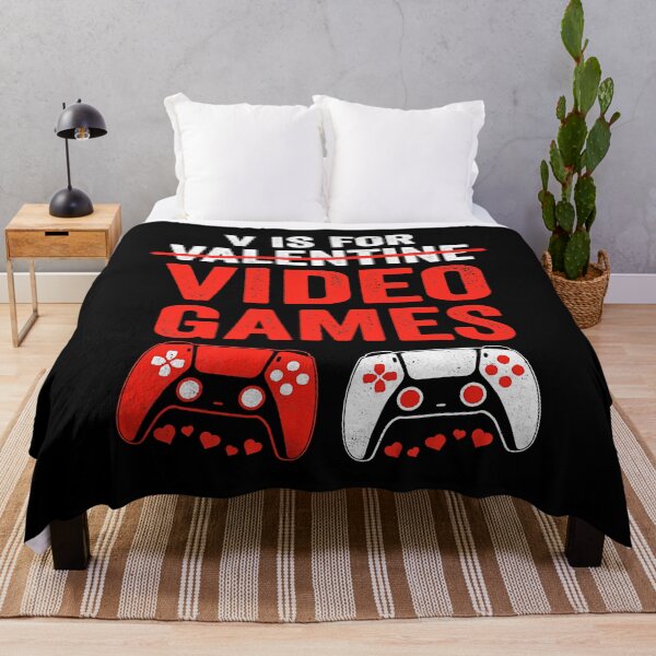 Item preview, V Is For Video Games Funny Valentines Day Gamer designed and sold by norwoodcarney.