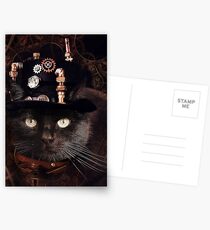Steampunk Funny Cute Cat Postcards