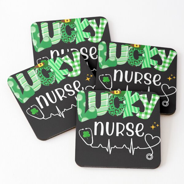 Item preview, One Lucky Nurse Shamrock Leopard Green Plaid St Patricks Day designed and sold by JanetDonohoe.
