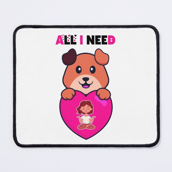 Item preview, all i need is love and yoga and a dog funny shirt for couples, singles, lovers, dog lovers designed and sold by Goods-by-Jojo.