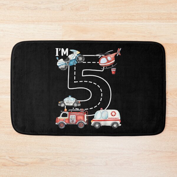 Item preview, 5th Birthday Fire Truck Ambulance Police Car 5 Year Old  designed and sold by mchargue12.