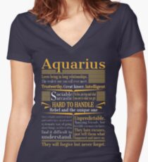 Aquarius Women's Fitted V-Neck T-Shirt