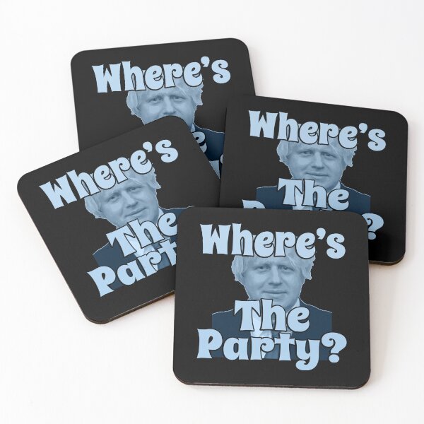 Item preview, Where's The Party (Funny Political Quote • Vintage Classic 70's Look • Boris Johnson's Birthday Party) designed and sold by SassyClassyMe.