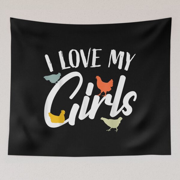 Aperçu de l'œuvre Chicken Farmer Chicken Lover I Love My Girls Chickens  créée et vendue par mchargue12.