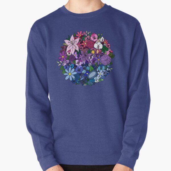 Bi Pride Flowers Pullover Sweatshirt