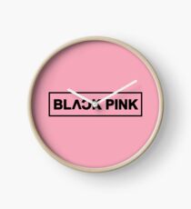 blackpink black logo Clock