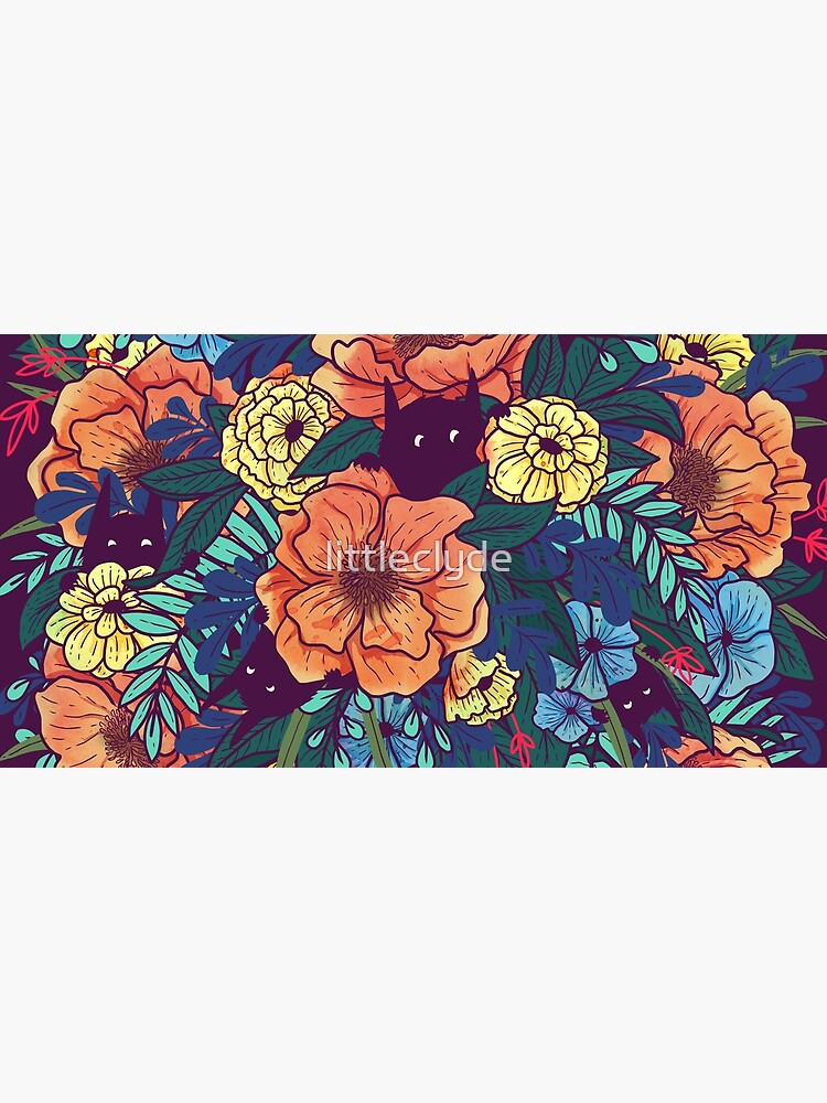 Aperçu 5 sur 5. Tapis de souris avec l'œuvre Fleurs sauvages créée et vendue par littleclyde.