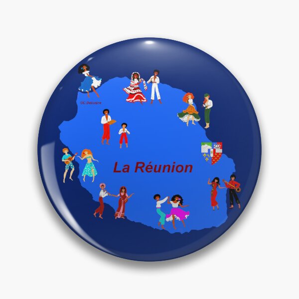 Item preview, Map of Reunion and its costumes designed and sold by Catherine Debusne.