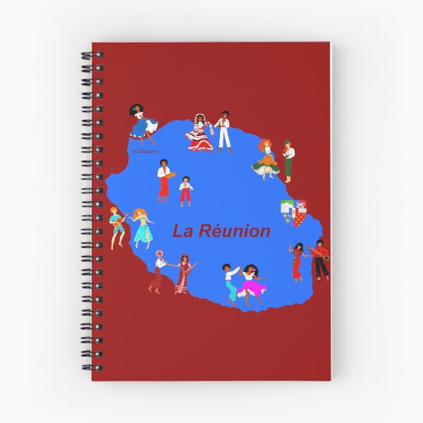 Item preview, Map of Reunion and its costumes designed and sold by Catherine Debusne.
