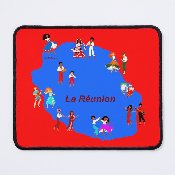 Item preview, Map of Reunion and its costumes designed and sold by Catherine Debusne.