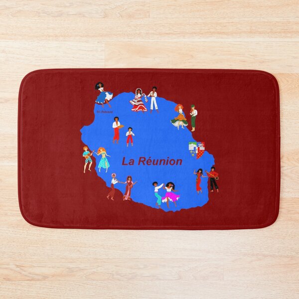 Item preview, Map of Reunion and its costumes designed and sold by Catherine Debusne.