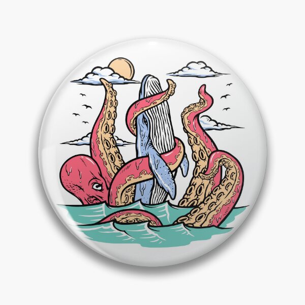 Item preview, Giant Octopus Attacks Whales designed and sold by Ala Muk.