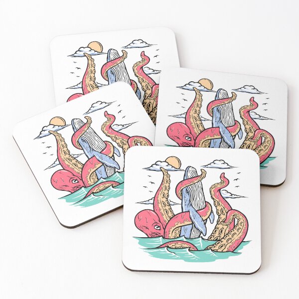 Item preview, Giant Octopus Attacks Whales designed and sold by Ala Muk.