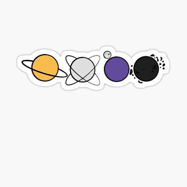 Item preview, Nonbinary Pride Planets designed and sold by randox3stickers.
