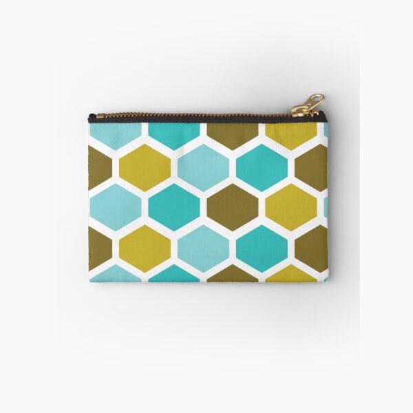 Item preview, Bestagon Interior Design Retro Hexagon Vintage Print White Blue Gold designed and sold by Shayna Westfall.