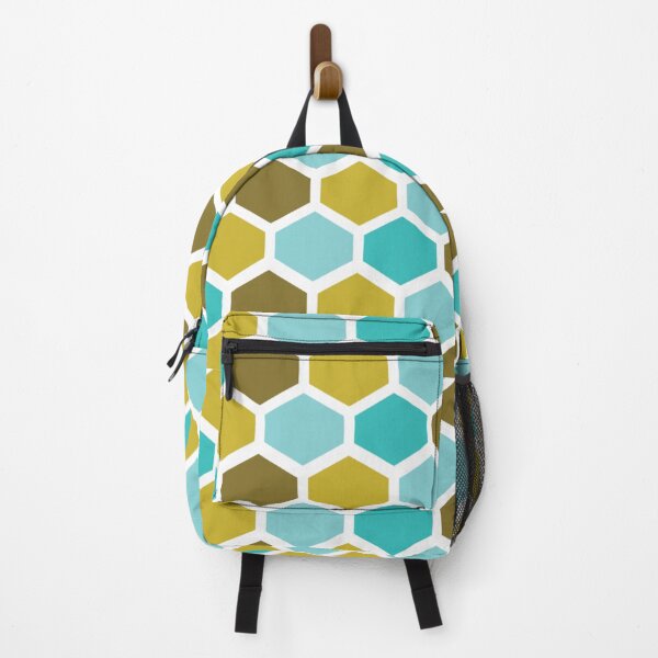 Item preview, Bestagon Interior Design Retro Hexagon Vintage Print White Blue Gold designed and sold by Shayna Westfall.