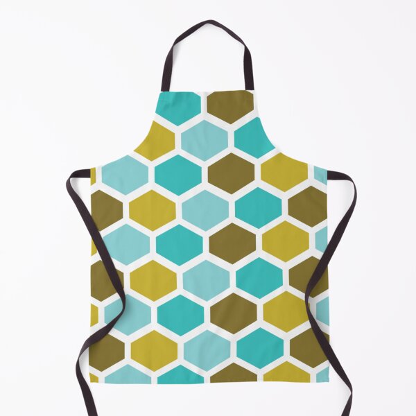 Item preview, Bestagon Interior Design Retro Hexagon Vintage Print White Blue Gold designed and sold by Shayna Westfall.