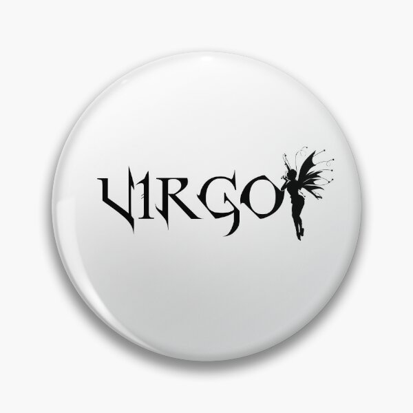 Item preview, Virgo Horoscope - Celtic Gothic Black Text - Virgin Fairy Winged Silhouette designed and sold by S Quinn.