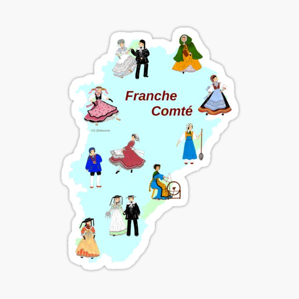 Aperçu de l'œuvre Carte de Franche-Comté, France  créée et vendue par Catherine Debusne.