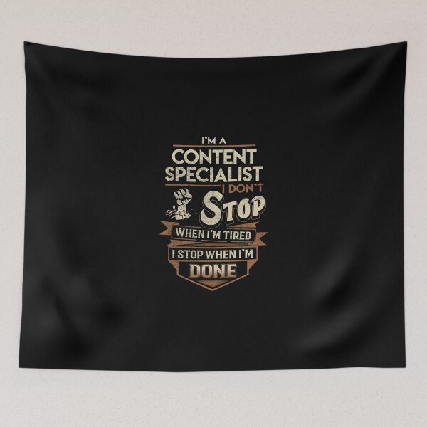 Aperçu de l'œuvre T-shirt de spécialiste du contenu - Je m'arrête lorsque le travail est terminé créée et vendue par paneczkopat.