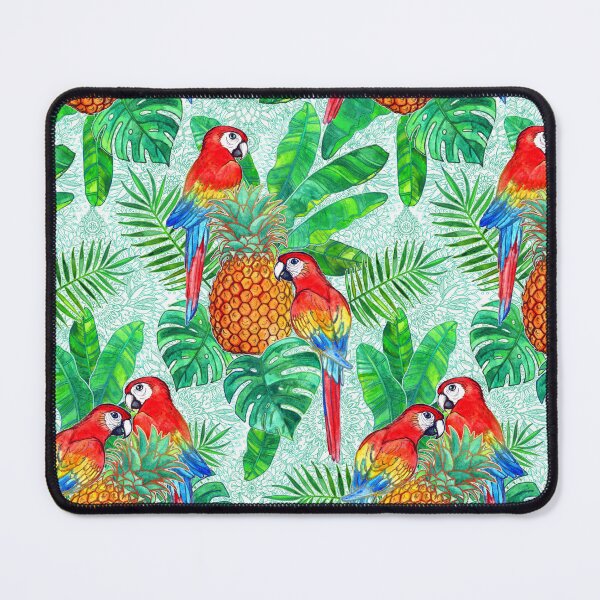 Item preview, Pineapples and Parrots Tropical Summer Pattern designed and sold by micklyn.