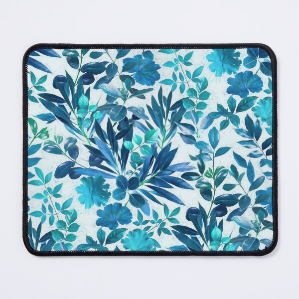 Item preview, Garden Leaves in Aqua, Turquoise and Cobalt Blue designed and sold by micklyn.
