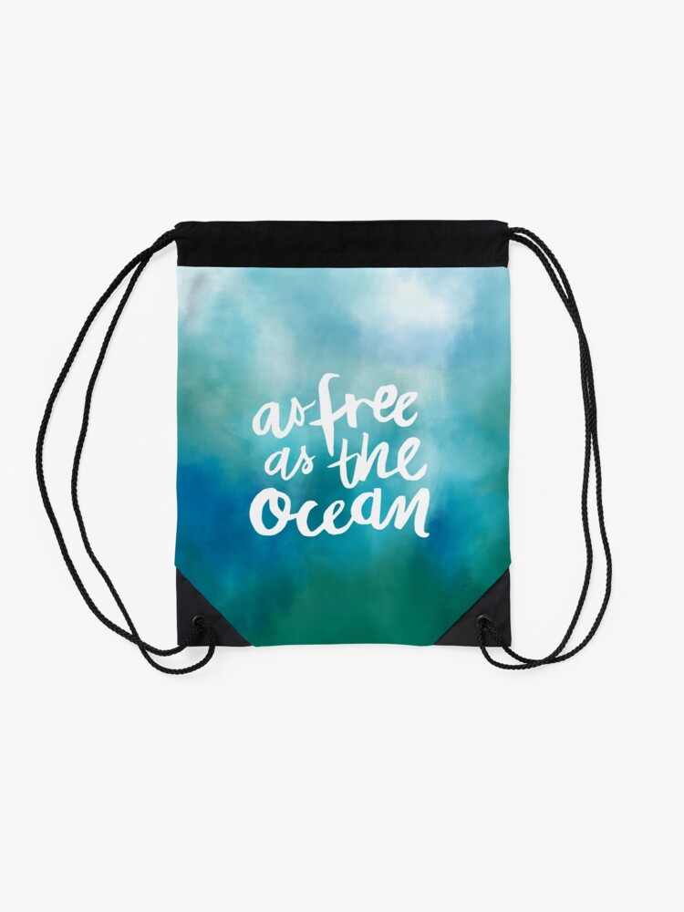 Alternate view of As free as the Ocean Drawstring Bag