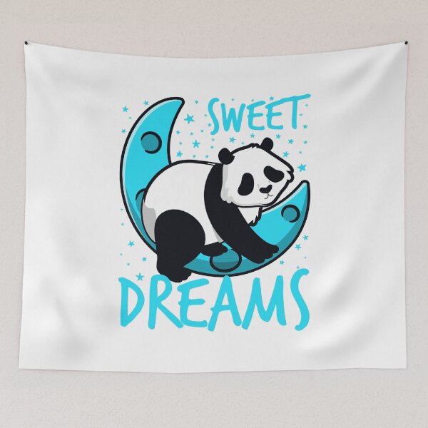 Item preview, sweet dreams panda moon-funny animals typography designed and sold by Hartics.
