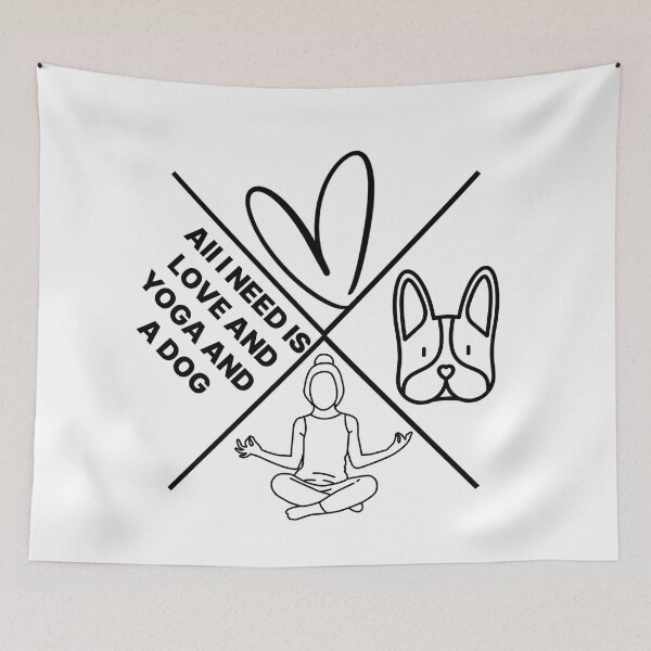 Item preview, all i need is love and yoga and a dog designed and sold by harounshirt.