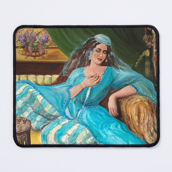 Item preview, Ottoman woman in blue dress designed and sold by incishop.