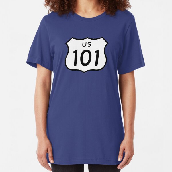 US Route 101 Sticker Slim Fit T-Shirt