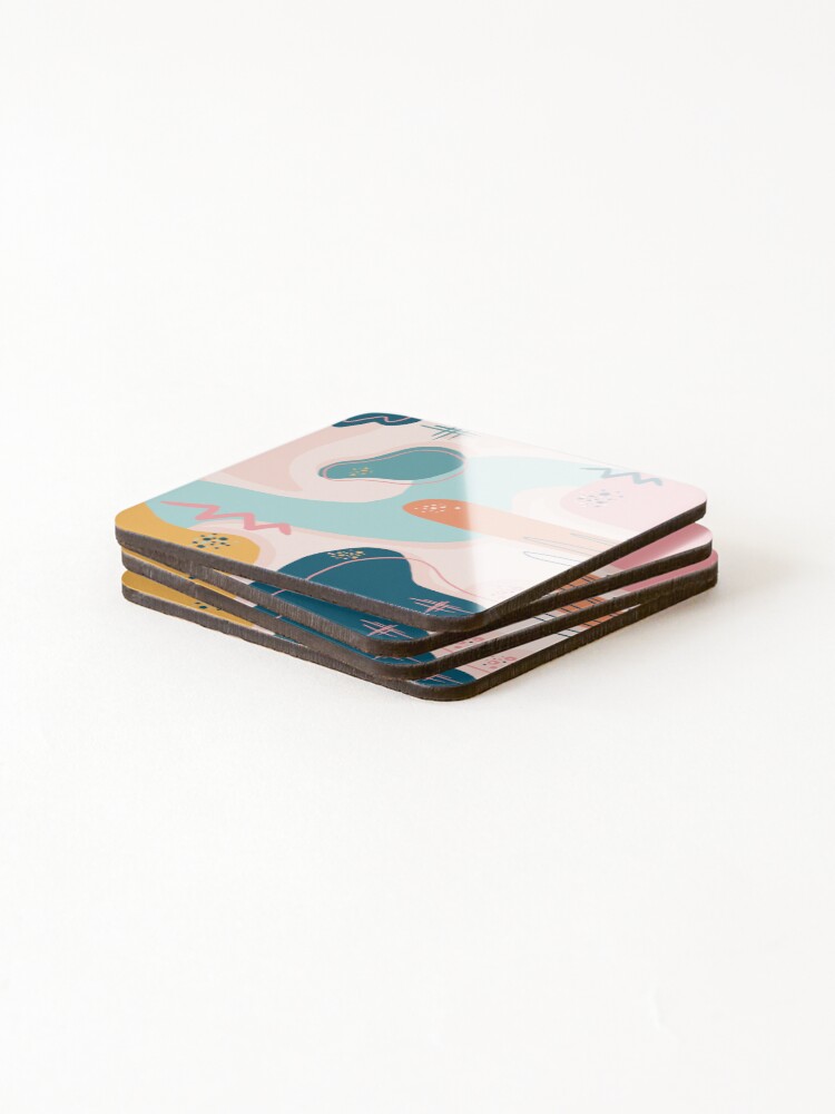 Thumbnail 4 of 5, Coasters (Set of 4), Abstract Shapes Pattern designed and sold by Cosmodoody.