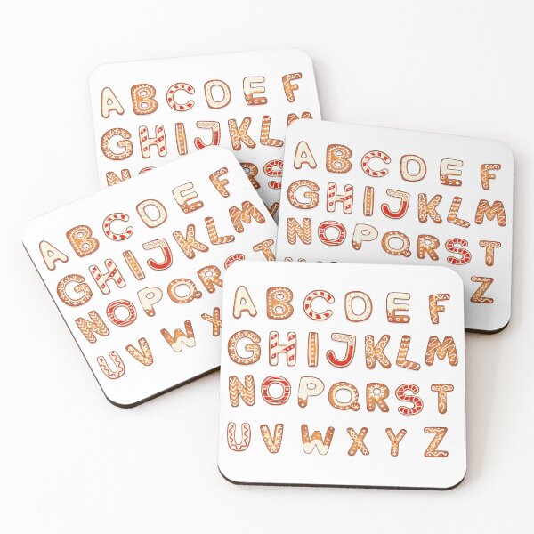Item preview, xmas cookie shaped letter cookie letter cookies alphabet food cookies fonts alphabet designed and sold by Tshirtk.