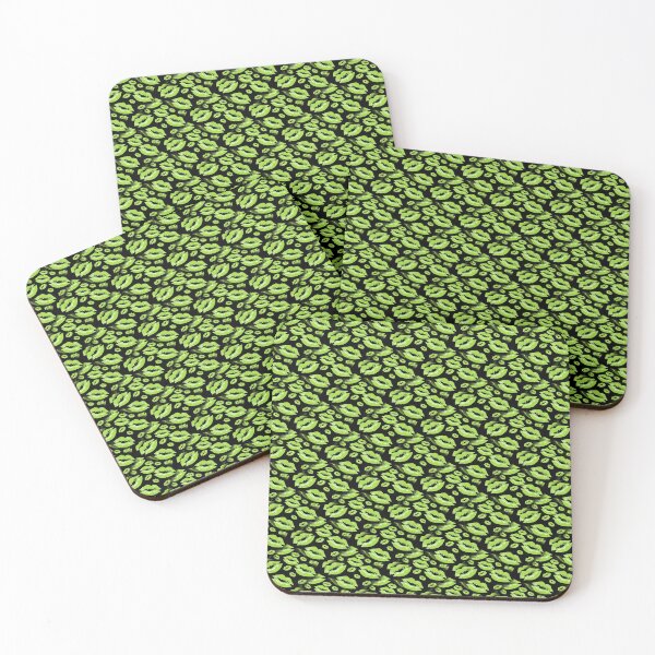Item preview, Two Kisses Collided Lip Smacking Lime Colored Lips Pattern designed and sold by taiche.