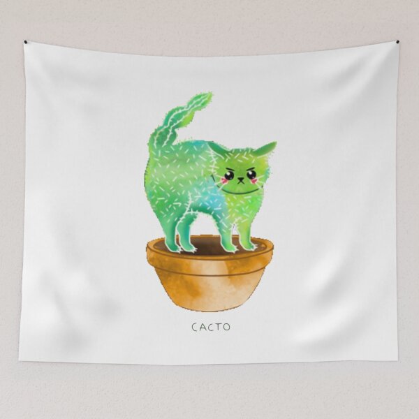 Item preview, Funny Cacto (Cactus Cat) Illustration Art, Cute Drawings Cacto (Cactus Cat), Watercolor Cacto (Cactus Cat) designed and sold by zacben.