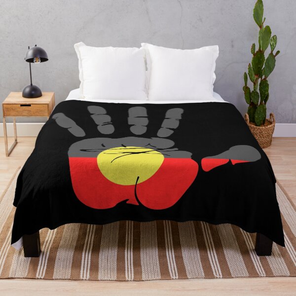 Item preview, Aboriginal Flag Art Designs Hand Indigenous People Grey designed and sold by cashewdays.