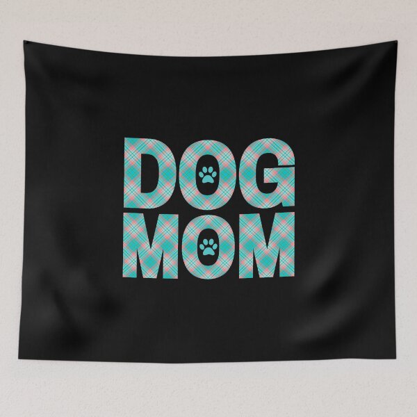 Item preview, Dog Mom Teal Blue Plaid designed and sold by momofdoggos.
