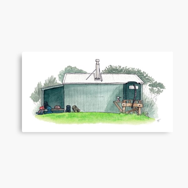 Item preview, Rakeahua Hut - Stewart Island Watercolour designed and sold by Tom Napper Design.