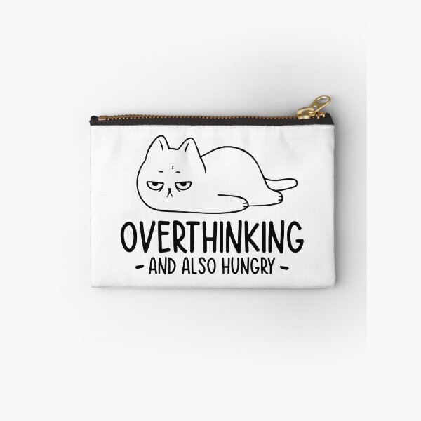 Item preview, funny cat, Overthinking And Also Hungry, sad cat designed and sold by Diivor.