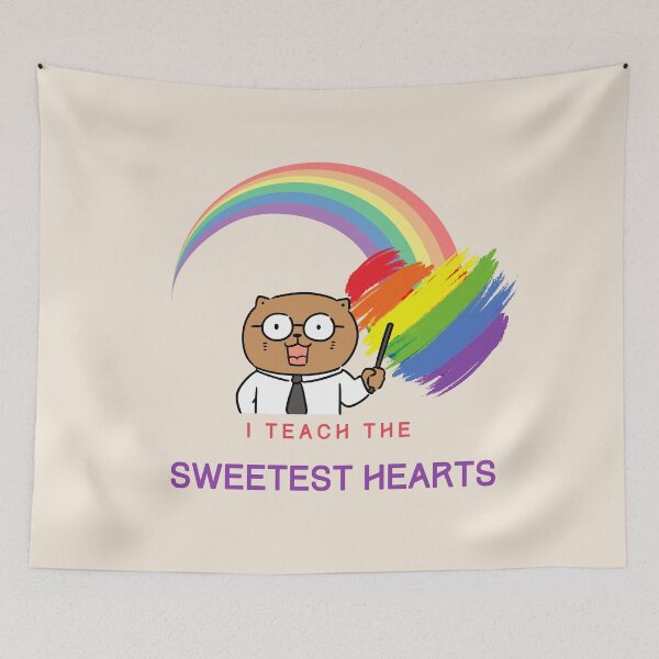 Item preview, i teach the sweetest hearts - Cute Cat Teacher designed and sold by OMdesign10.