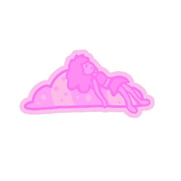 Artwork thumbnail, Cute Pink Girl Sleeping on a Cloud by RikaMegumi