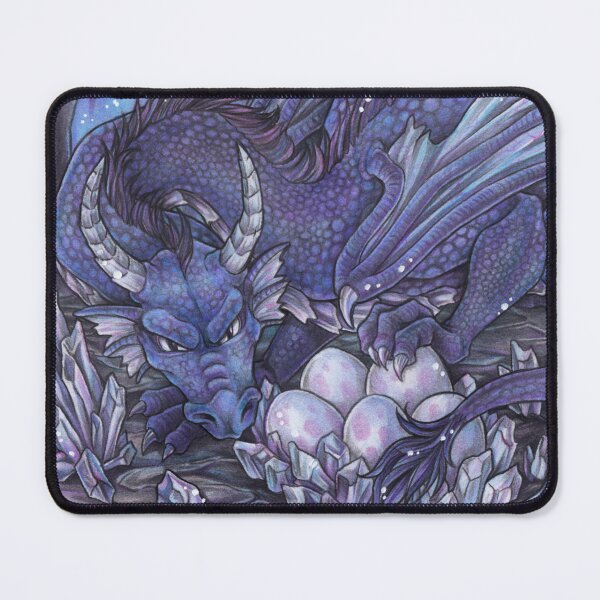Item preview, Dragon in crystal cave with treasure and dragon nest designed and sold by ZadzeneaArt.