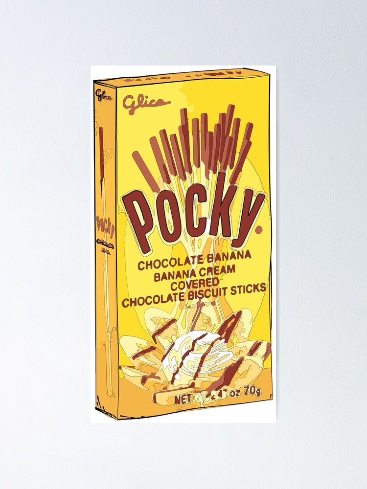 Cute Choco Banana Pocky Glico Snack Poster for Sale by AnnaYenardi