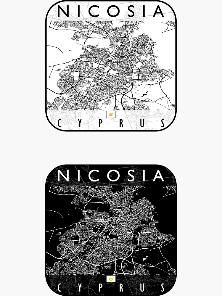 "NICOSIA MAP CYPRUS Sticker Pack" Sticker for Sale by hatimelhag Redbubble