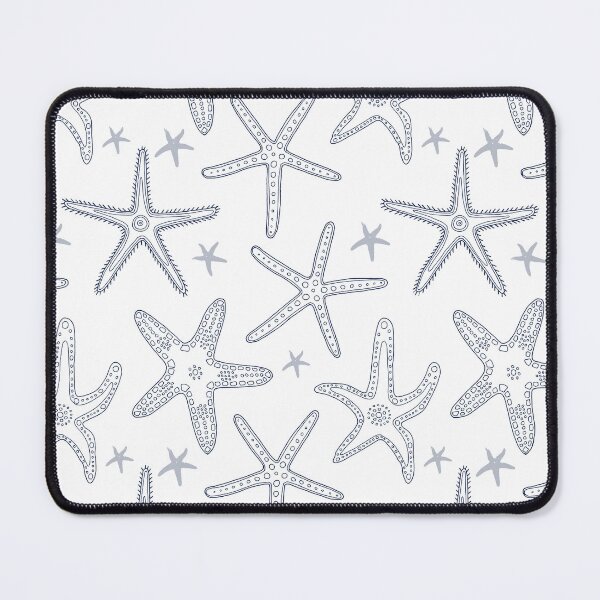 Item preview, Hamptons Blue White Ocean Starfish Pattern designed and sold by HotHibiscus.