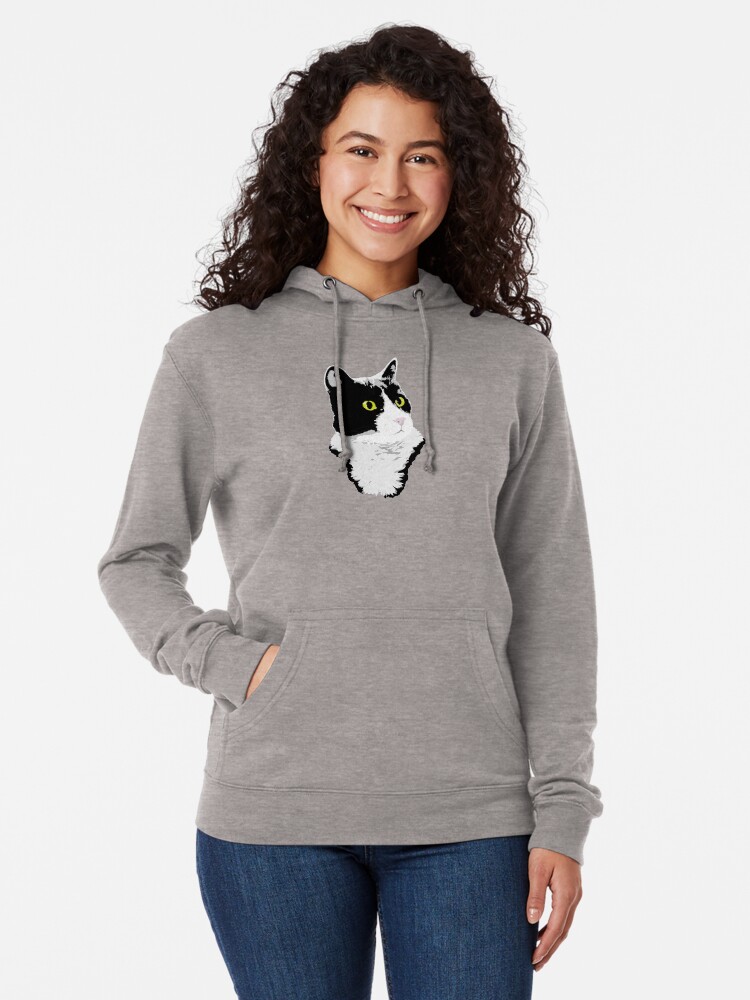 Alternate view of Regal Tuxedo Kitty Lightweight Hoodie