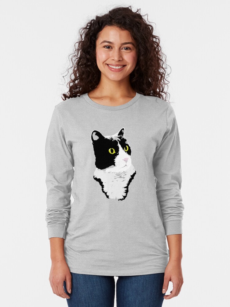 Alternate view of Regal Tuxedo Kitty Long Sleeve T-Shirt