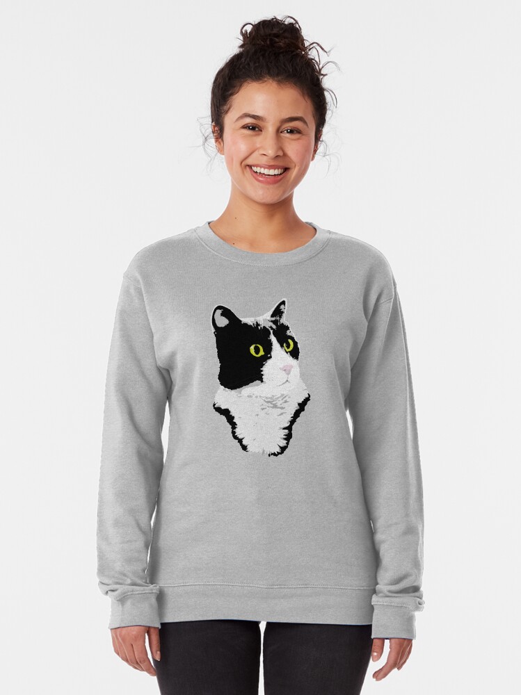 Alternate view of Regal Tuxedo Kitty Pullover Sweatshirt
